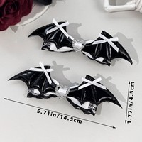 Barrettes à cheveux gothiques en forme d'ailes de chauve-souris, accessoires capillaires effrayants pour Halloween, personnalisables en usine