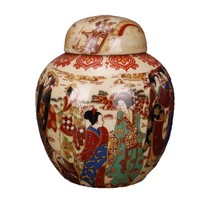 Pot à couvercle Famille-Rose de la période Qianlong de la dynastie Qing, représentant une dame de style étranger, objet d'étude antique, imitation antique