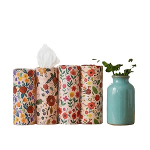 Venta al por mayor de fábrica: Soporte personalizado ecológico para pañuelos de coche, tubos de pañuelos de viaje para coche, contenedor de caja de pañuelos hechos de pulpa de madera virgen - Product Image 4