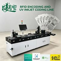 Imprimante jet d'encre UV en ligne pour lecture/écriture de codes-barres, avec contrôle visuel en temps réel et collecte automatique des étiquettes de vêtements finis
