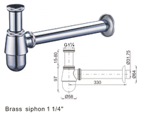 Chrome Plaqué Moderne Bassin Égouttoir En Laiton Salle De Bains Évier Vidange Bouteille Piège Siphon