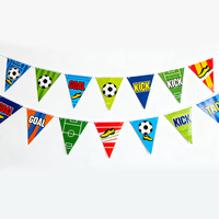 Matériel d'emballage de qualité supérieure pour les fêtes et les célébrations, bannière en papier, éléments de football, guirlandes de drapeaux triangulaires