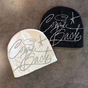 قبعة بيني شتوية محبوكة بشعار جاكار مخصص للجنسين، أضف تصميمك الخاص، قبعة بيني على طراز Y2k - Product Image 3