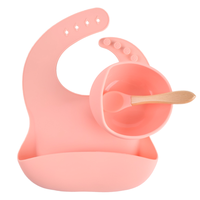 Ensemble d'alimentation pour bébé pliable en silicone avec bol, bavoir, cuillère, fourchette et design sud-ouest, sans BPA, compatible lave-vaisselle, écologique