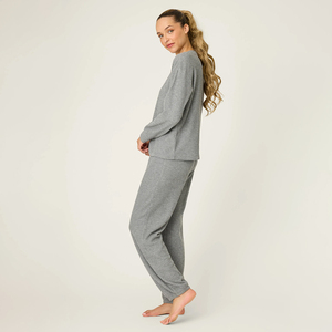 Pigiami da <span class=keywords><strong>Donna</strong></span> Personalizzati in <span class=keywords><strong>Cotone</strong></span> Organico e Bambù, Set Lussuoso in Raso con Elastico in Vita, Maniche Lunghe, Comodo e Traspirante - Product Image 3