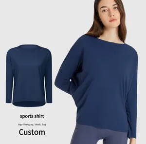 All'ingrosso donna camicia sportiva larga traspirante Casual Activewear Gym Top Yoga t-Shirt da allenamento vestiti brevi elastico Top Running