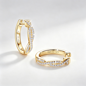 Lab Grown Diamond <strong>Earrings</strong> 925 Sterling Silver Moissanite Twisted <strong>Infinity</strong> Hoop <strong>Earrings</strong> Jewelry Gifts <strong>Earrings</strong> Wholesale Bulk - Product Image 5