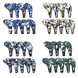 Funda para cabezal de palo de golf (driver, putter, blade, mallet, hierro) con estampado de camuflaje y de cuero, en stock - Product Image 3