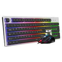 Clavier et souris de jeu à LED espagnol personnalisé Combo souris et clavier de jeu optiques ergonomiques pour ordinateur de bureau