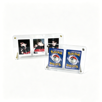 Support magnétique en acrylique pour cartes à collectionner, coins arrondis, 2 ou 3 emplacements, présentoir pour cartes sportives