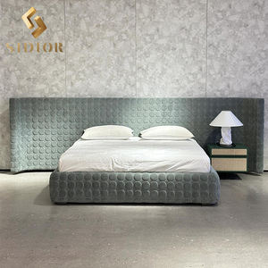 Cadre de <span class=keywords><strong>lit</strong></span> double haut de gamme avec tête de <span class=keywords><strong>lit</strong></span> volumineuse, éclairage intégré, en acier inoxydable personnalisé, ensemble de <span class=keywords><strong>lit</strong></span> en cuir de luxe, ensembles de meubles de chambre à coucher modernes de style <span class=keywords><strong>King</strong></span> - Product Image 2