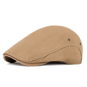 Wholesale Customized Logo 100% Cotton Solid Plain Beret Cap Retro Artist <strong>Painter</strong> Beret Hat Male Female Adjustable Ivy Flat Cap - Product Image 3