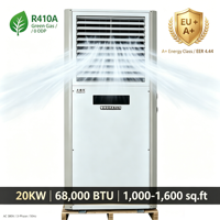Climatiseur industriel refroidi par eau 10HP 20KW à haut rendement énergétique (EER 4.44) avec compresseur scroll R410A, 380V triphasé, pour usine
