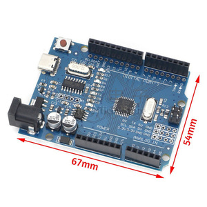 บอร์ดพัฒนา Uno R3 โมดูลไมโครคอนโทรลเลอร์ Atmega328P อินเทอร์เฟซประเภทซี 67x54 มม. ใช้งานร่วมกับอาร์ดูโน่ได้ - Product Image 1