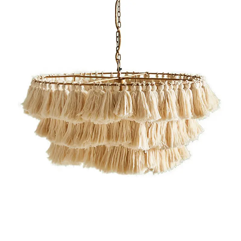 Handmade Wicker Hanging Flannel Light Covers Handwoven Rattan Lamps Shade Pendant Hat Shaped for Indoor Decoration Restaurant