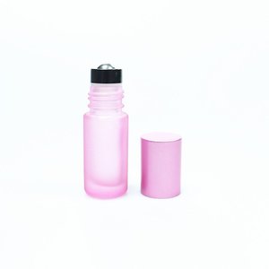 5ml 10ml Glass <strong>Perfume</strong> Refill Bottle Rose pink Matte Surface Printing Vial Essential Oil Glass Roll on Bottle for <strong>Mini</strong> Travel - Product Image 3