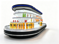 Vitrine réfrigérée verticale semi-haute à dégivrage à gaz chaud pour boissons, avec système R290 haute efficacité