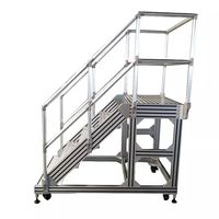 Garde-corps en aluminium rampes d'escalier amovibles pour l'intérieur Escabeau passerelle plate-forme avec mains courantes