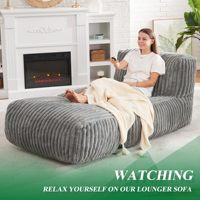 Grand sac de fèves géant moderne en fausse fourrure de luxe rempli de mousse personnalisée canapé pouf canapés chaises avec remplissage pour adultes