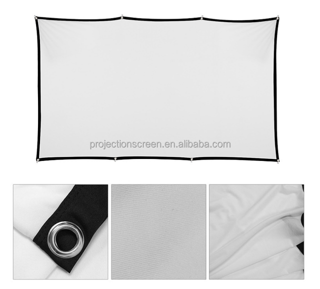 FUTURE 100inch 16:9 Simple Portable Folding Black Edge Projection Screen Polyester White Fabric Home Theater School Meeting Room