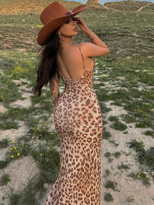 เดรสราตรีเปิดหลังเซ็กซี่ทรงโอเวอร์ไซส์สำหรับผู้หญิงชุดราตรีหรูหราพิมพ์ลายเสือดาว<span class=keywords><strong>เปิด</strong></span>หลัง - Product Image 5