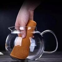 Ensemble de théière en verre 1L pour thé en vrac, compatible cuisinière, avec infuseur amovible en acier inoxydable, écologique et en stock