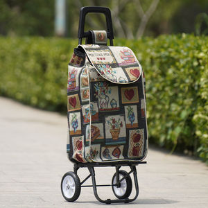 Youhui <b>Shopping</b> Cart Folding Portable <b>Trolley</b> Four <b>Wheeled</b> With Handle For Grocery Supermarket Use - Product Image 4