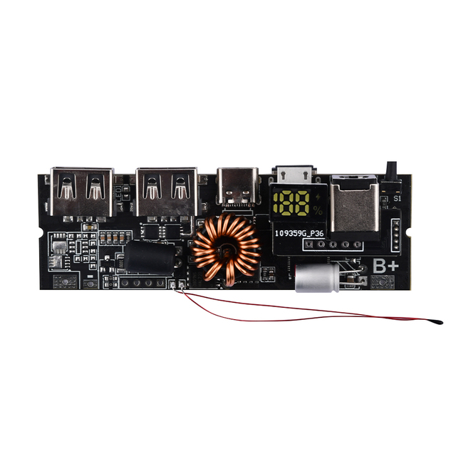 PD 65W 100W Power Bank 6-port 21700 Two-way Fast Charging Mobile Power Module for High Capacity 18650 Battery Assemble