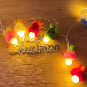 2024 Hot Selling New Cute Soft Cotton Cap String Light Christmas Decoration Light Girl Gift