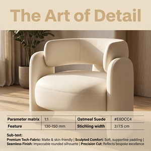 Sillón Personalizado de Diseño Múltiple, Silla de Oficina de Lujo, Silla de Sofá Individual Minimalista de Tela Bouclé, Silla de Escritorio Moderna - Product Image 3