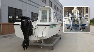 Goldluck เรือยอชท์ขนาด24ฟุต/7.45เมตรเรือประมงไฟเบอร์กลาสพร้อมเครื่องยนต์เอาท์บอร์ดสำหรับสันทนาการและความบันเทิงกีฬาทางน้ำ - Product Image 4