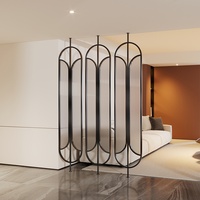Minimaliste nordique lumière luxe en fer forgé cadre Changhong verre écran diviseur cloison pour salon entrée couloir