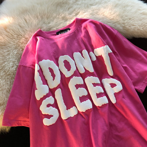 DUOLLB Streetwear Hip Hop Short Sleeves Oversized Heavy Cotton <strong>3D</strong> Print Puff Print <strong>t</strong> <strong>Shirt</strong> for Men - Product Image 3