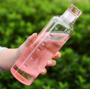 Nueva taza minimalista de vidrio transparente con escala, taza deportiva resistente a altas temperaturas - Product Image 6