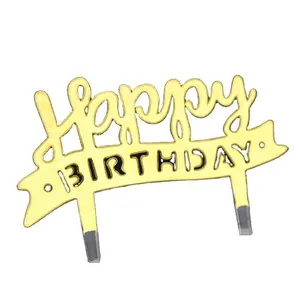 100PCS/Pack Cheap Price Plastic Mini Happy Birthday Cake Topper for Cake Decoration Cake Baking