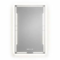 Miroir LED intelligent pour hôtel, mural avec détecteur de mouvement commercial, anti-buée, tactile et à intensité variable, affichage de l'heure, IP44 ETL CE OEM