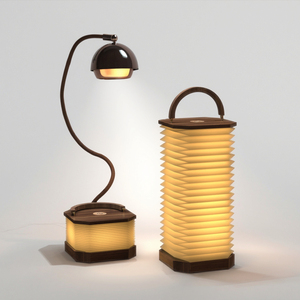 Bàn khách sạn hiện đại Đèn gỗ nút cảm ứng gradient Màu ánh sáng ấm áp phong cách nhà có thể sạc lại gấp giấy dọc Organ đèn - Product Image 2