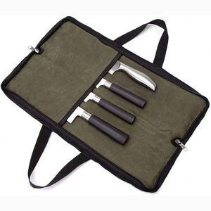 Étui à couteaux en toile avec 4 emplacements et poignée, sac à couteaux de chef pour ustensiles de cuisine, pour hommes (échantillon gratuit) - Product Image 1