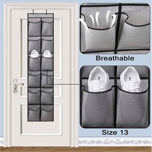 Space Saving Best Selling Fabric Over the Door Storage 12 Pockets <b>Hanging</b> Organizers with Metal Hooks - Product Image 3