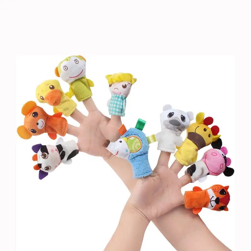 Dolery पशु आलीशान हाथ उंगली कठपुतलियों <span class=keywords><strong>खिलौने</strong></span> बच्चों के लिए 5pcs D130