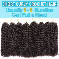 Extensions de cheveux synthétiques pré-bouclées Yanky Twist de 8/10/12 pouces, 30 mèches, pour tresses au crochet, teintes, pour femmes
