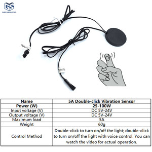 Interruptor Inteligente DC5-12V para Luz LED, Interruptor Invisible con <span class=keywords><strong>Sensor</strong></span> de Vibración, Control por Voz para Espejo de Gabinete de Vidrio - Product Image 6