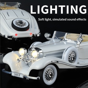 Modellino Auto d'<span class=keywords><strong>Epoca</strong></span> in Scala 1:24 in Lega Pressofusa con Porte Apribili, Suono del Motore e Luci, Giocattolo Classico Retrò all'Ingrosso - Product Image 2