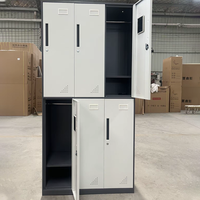Casier métallique à 6 portes pour vêtements, armoire de rangement en acier pour salle de sport, appartement, vêtements, bagages et sacs
