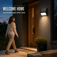 Lampe murale solaire IP65 en polycarbonate, 6 LED SMD, 3500K blanc chaud, éclairage nocturne automatique pour jardin et terrasse