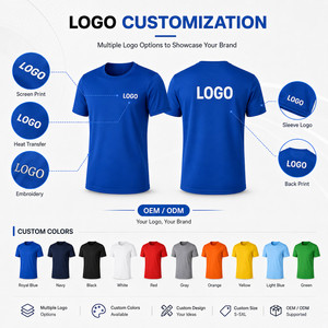 Custom Logo T-<b>shirt</b> 100% Polyester Quick Dry 180g Performance Sports Gym Tee Private Label Corporate Team Uniform Wholesale OEM - Product Image 2