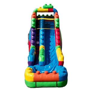 Tobogán acuático comercial personalizado de 15 pies de altura, tobogán de bloques de construcción inflable, tobogán acuático para <span class=keywords><strong>alquiler</strong></span> - Product Image 2