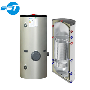 Réservoir d'eau de 250 litres en acier inoxydable, chauffé indirectement par une pompe à chaleur électrique air-eau, avec serpentin, pour hôtels et eau chaude sanitaire. - Product Image 2