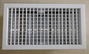 Double Layer Square Diffuser With Opposite Blade Damper Aluminum Rectangle Adjustable Ceiling Grille