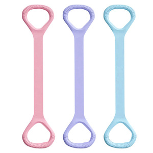 Bande de résistance double signalisation en forme de huit, violet, rose, bleu, avec anneaux de préhension, pour étirements du dos et renforcement musculaire, fitness féminin - Product Image 5